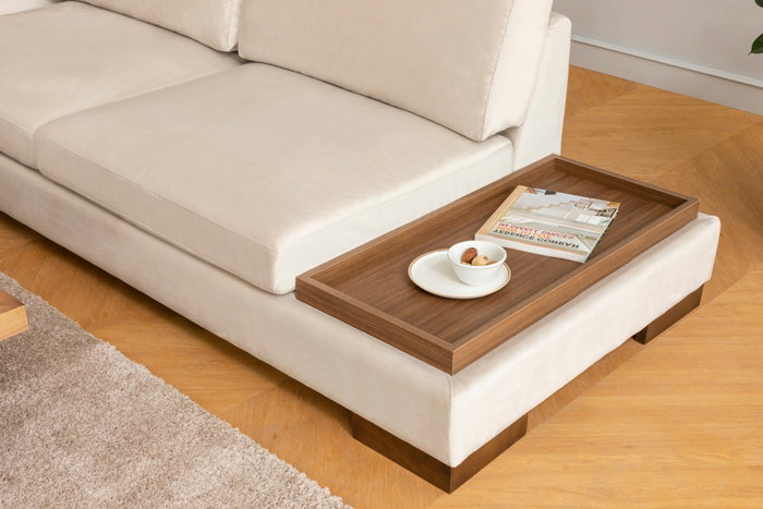 Atelier Del Sofa Tulip Sofá Esquinero Izquierdo con Puf - Beige Atelier Del Sofa Tulip Sofá Esquinero Izquierdo con Puf - Beige